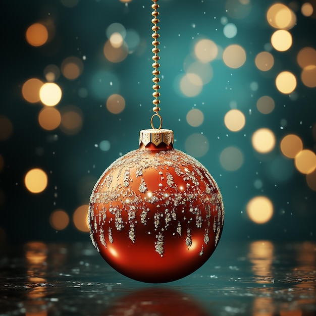 Festive Sparkle Bauble na Árvore de Natal com Espaço de Cópia