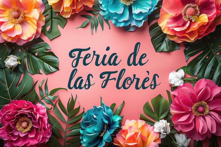 Foto la festividad de las flores se destaca en medio de un alboroto de flores coloridas que se mezclan armoniosamente con el paisaje floral de alegría y esplendor.