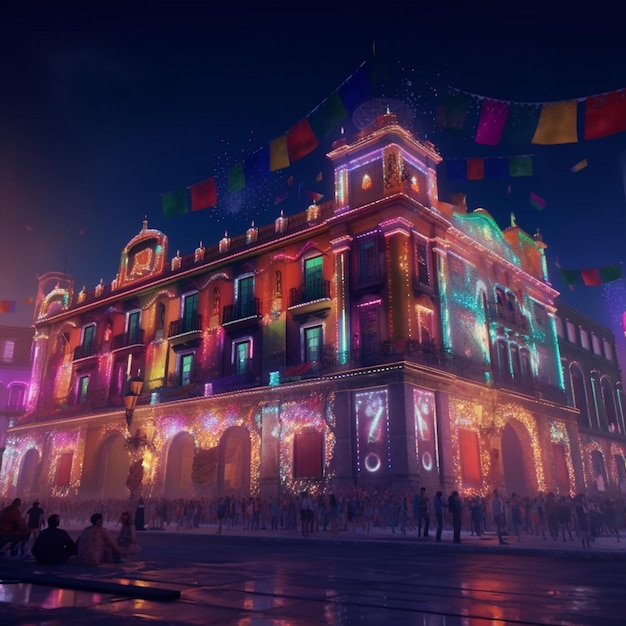 festividades nocturnas pintando las calles mexicanas con colores radiantes