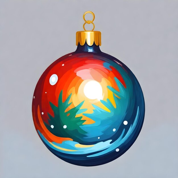 Festivo acuarela de la pelota de Navidad Clipart