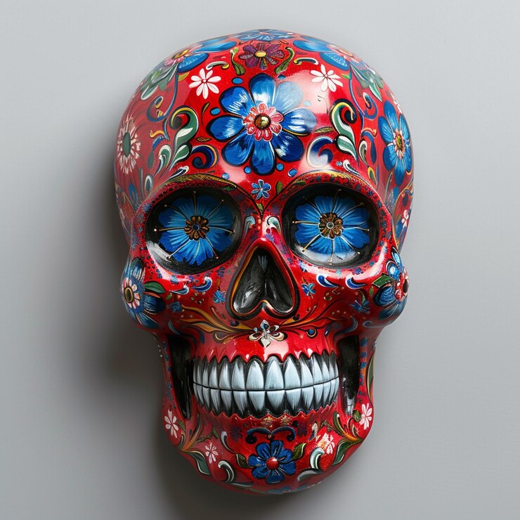 Foto festivo dia de muertos crânio em fundo vazio