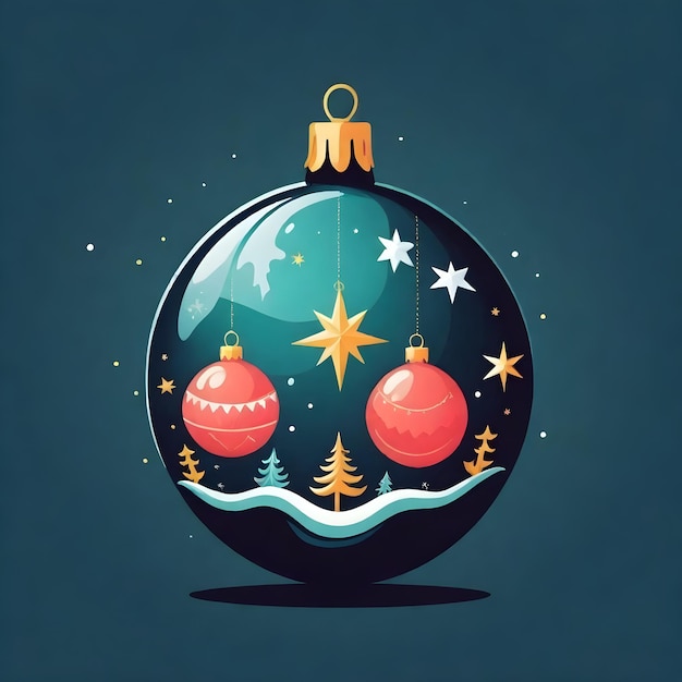 Festliche Aquarelle Weihnachtsball Clipart