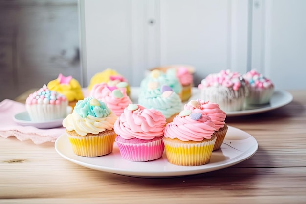 Festliche Cupcakes Buntes Dessert zum Feiern