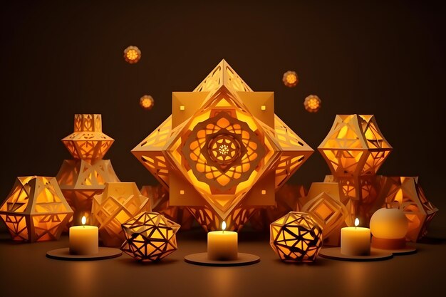 Festliche Diwali-Feier-Hintergrund mit weiß-blau-braun und lampenrot in rotem Pastellgold und