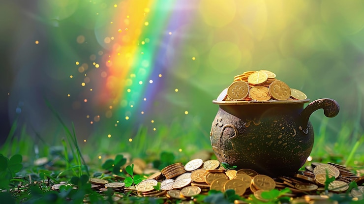 Foto festliche feier des st. patrick's day mit schatzsuche der leprechauns