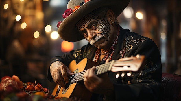 Festliche musikalische Vibes Traditionelle mexikanische Musik bei der Feier des Tages der Toten