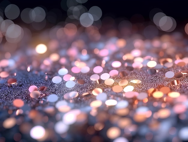 Festlicher bunter Hintergrund mit Glitzern und Bokeh-KI