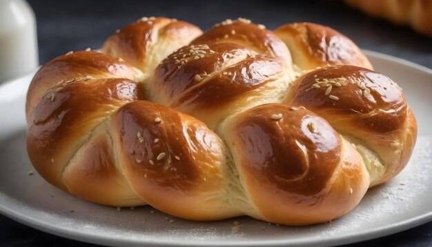 Festliches jüdisches Challah-Brot aus Hefe und Eiern 3