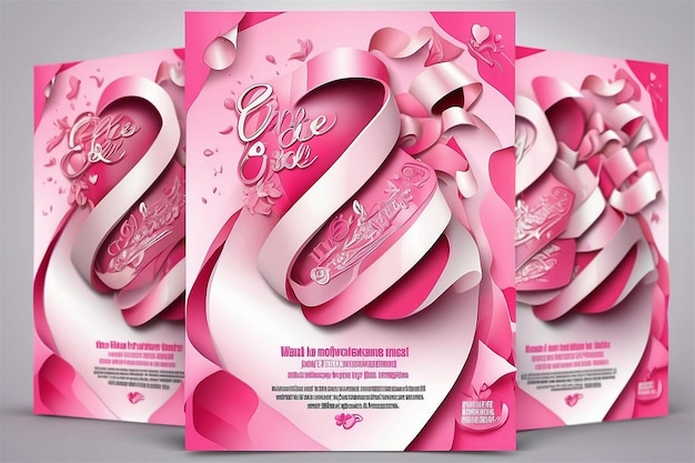Festtags-Ribbon-Set Leuchtende farbenfrohe Ikonen-Logo-Sammlung, isoliert auf weißem Hintergrund Brustkrebs