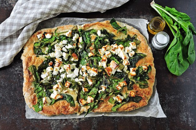 Feta Spinat Pizza.