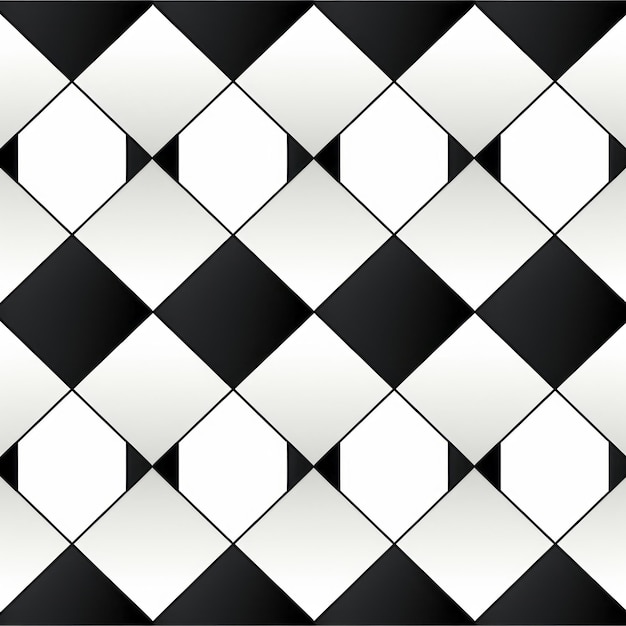 Fett geometrische Argyle-Fliese in Schwarz-Weiß