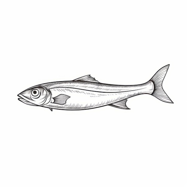Fettgeschriebene Vektorzeichnung von Süßwasserfischen mit unverwechselbarem Charakterdesign