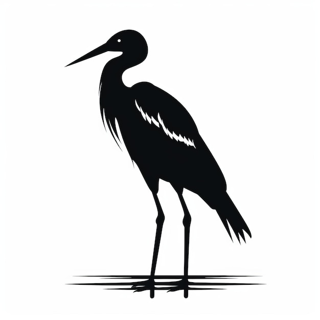 Foto fettgraphische heron-silhouette dunkle und grübelnde designer-illustration