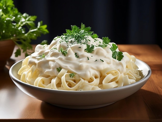 Fettuccine alfredo mit Parmesankäse