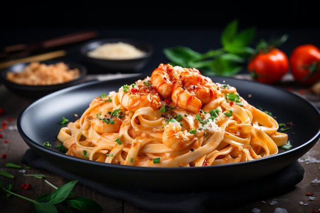 Fettuccine caseiro com molho cremoso de frutos do mar gerado