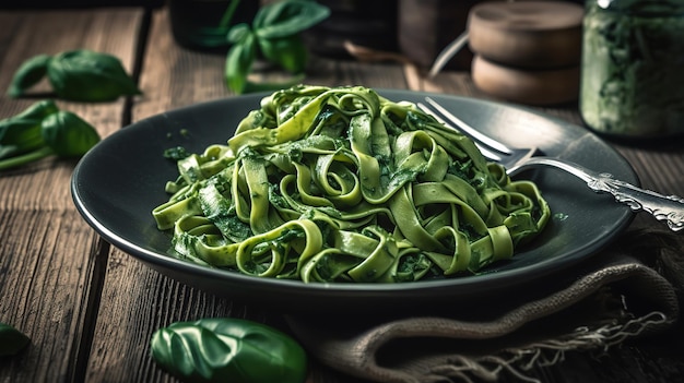 Fettuccine de espinacas Ai generativo