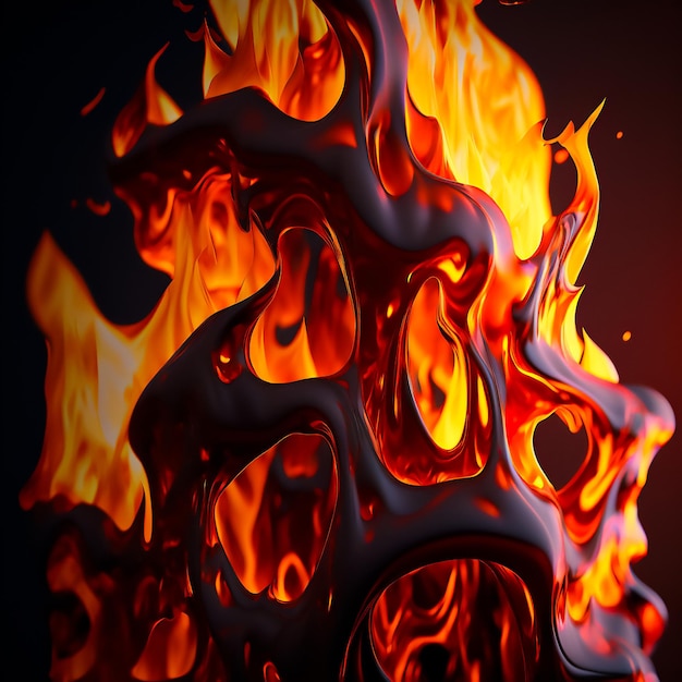 Feuer Flamme 3D-Bild eines Lagerfeuers Holi Festival