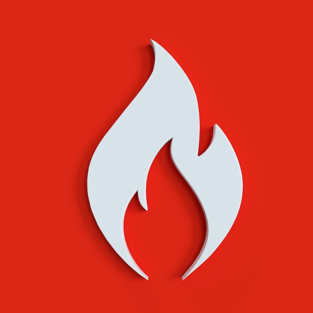 Feuer Flamme Symbol 3D-Darstellung