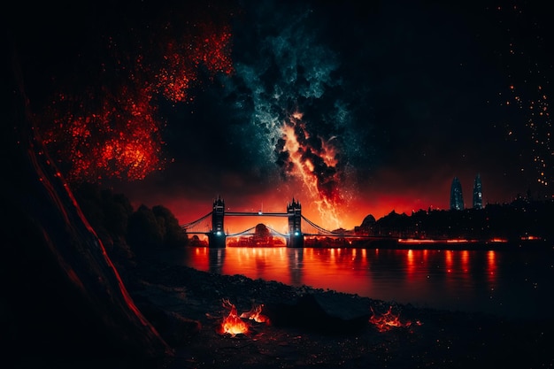 Feuer in der Nacht Milkyway London England