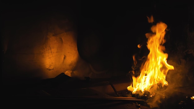 Feuer in der Natur Bokeh vom Feuer Verschwommene Hintergründe Raumansichten