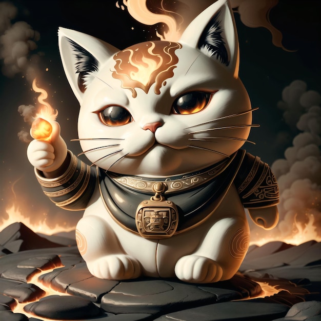 Feuer-Maneki-Neko