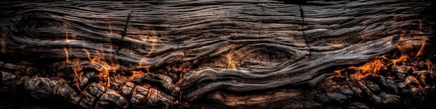 Feuer Schöne Distressed Wood Texture Hintergrund Generative KI