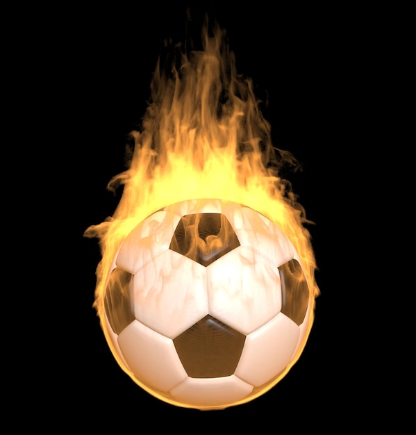 Feuerfußball auf schwarzem Hintergrund