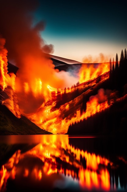 Foto feuerhintergrund ai