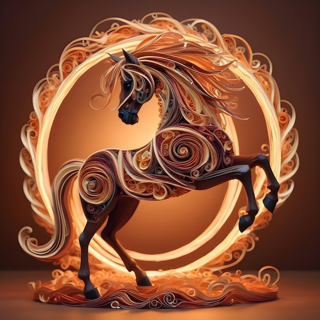 Foto feuerpferde-quilling-kunst