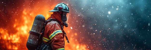 Feuerwehrleute kämpfen mit Wasser und KI-generierten Feuerlöschern