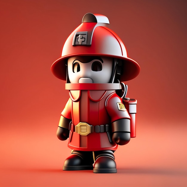 Feuerwehrmann mit Uniform und Helm in 3D Generative AI