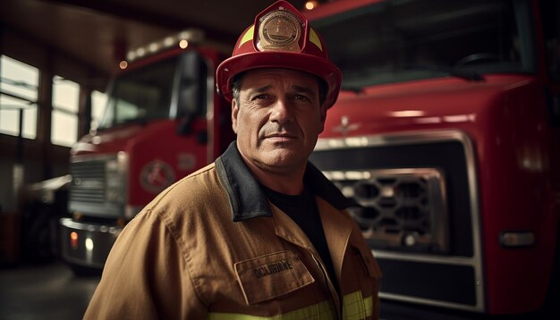 Foto feuerwehrmann und feuerwache