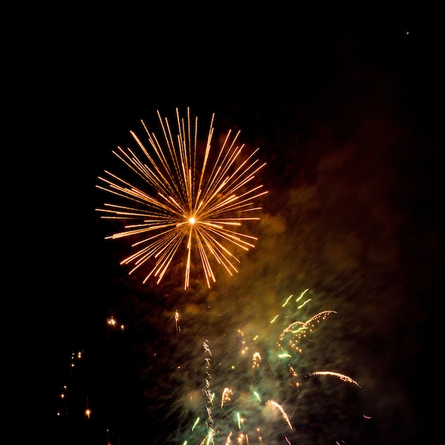 Feuerwerk am dunklen Himmel