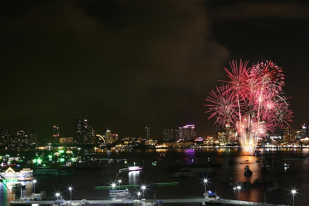 Feuerwerk am Strand von Pattaya