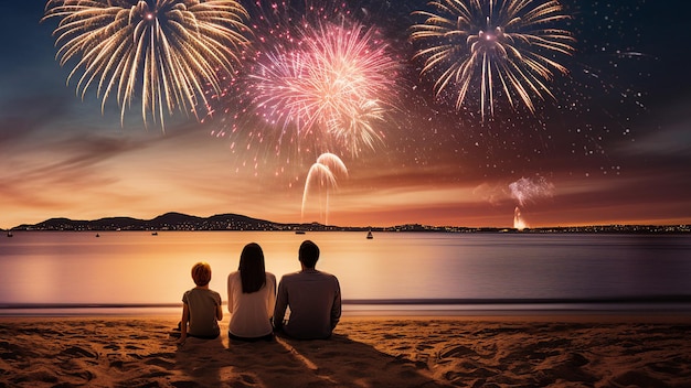 Feuerwerk am Strand