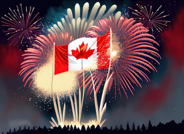 Feuerwerk am Tag von Kanada