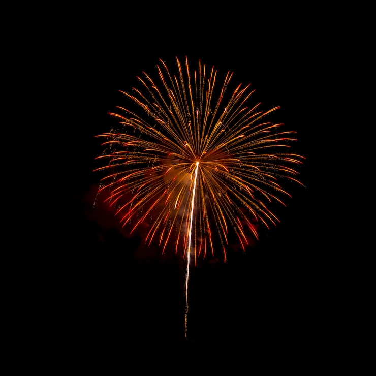 Feuerwerk lokalisiert auf schwarzem Hintergrund