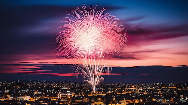 Feuerwerk über dem Fluss