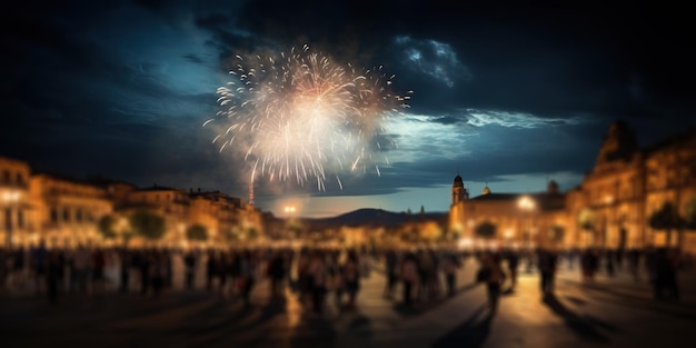 Feuerwerk über dem Hauptplatz