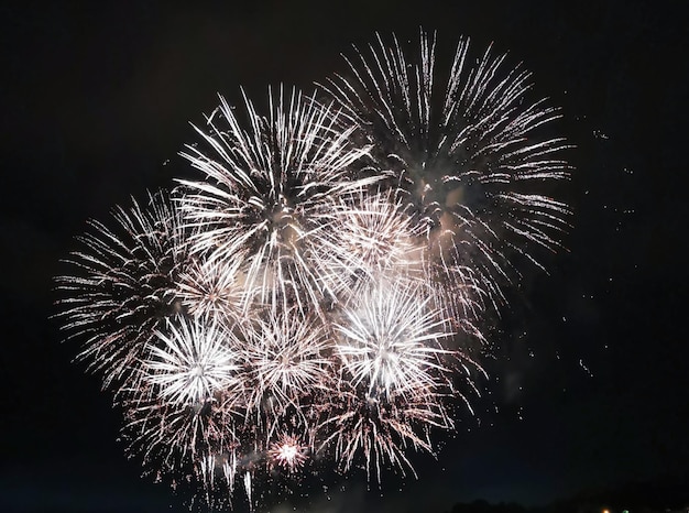 Feuerwerk über dem Wasser in der Nacht