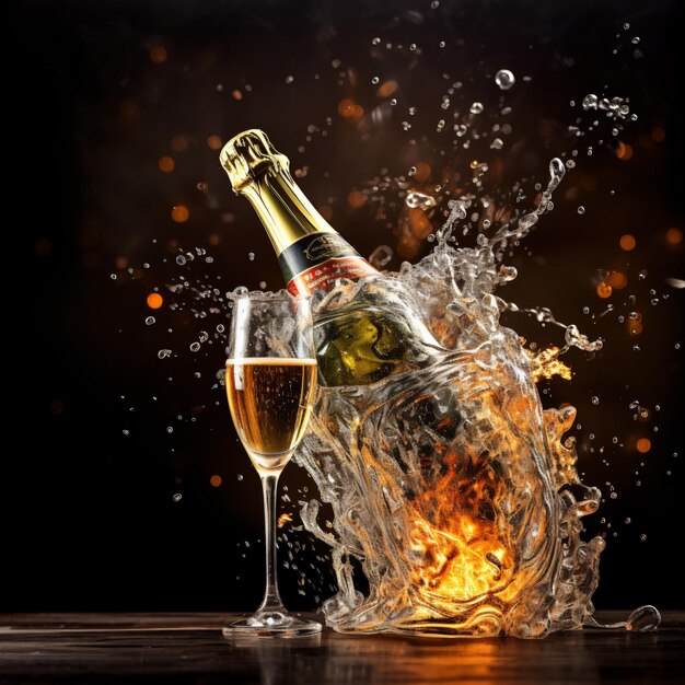 Feuerwerk von Champagner-Spritzmilben