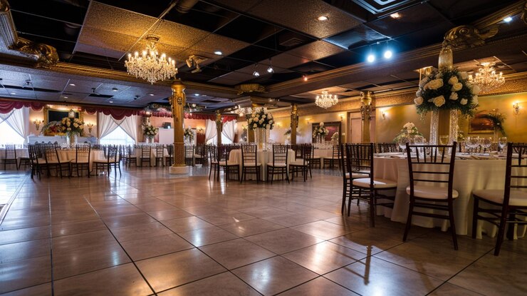 Foto fey selvagem interior do salão de banquetes generativo ai