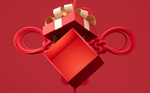 Öffnen von Geschenkbox-Festivals und Feiern 3D-Rendering