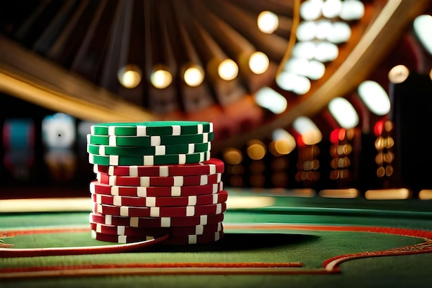 fichas de casino en un entorno de juego creado con tecnología de IA generativa
