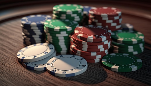Fichas de pôquerBanner da Web para banner de pôster de design de jogo, publicidade de cassino on-line AI