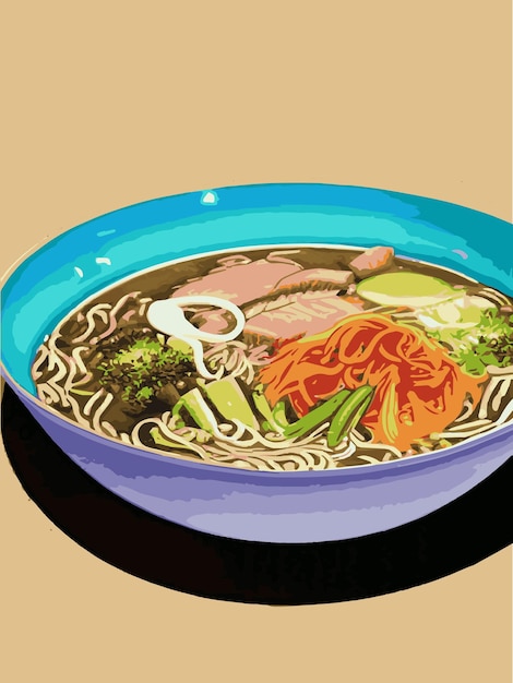 Fideos Alimentos asiáticos Comida china ilustración colorida Vector ilustración colorida comida china