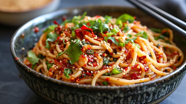 Foto los fideos ardientes de szechuan