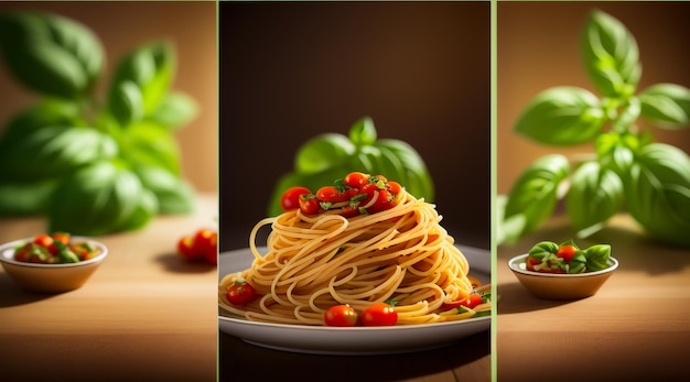 fideos con salsa de tomate en un plato