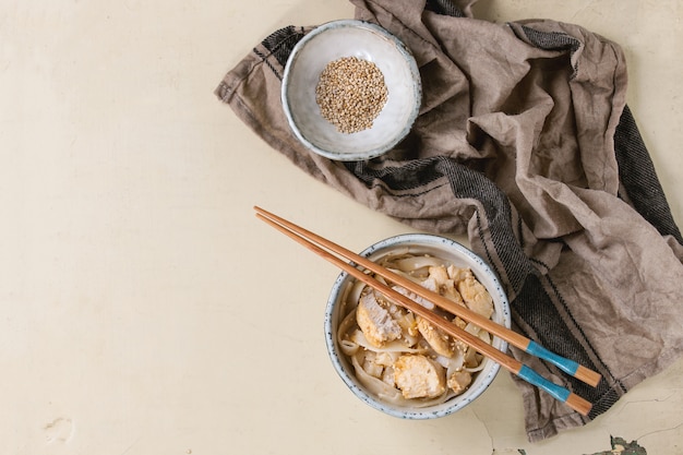 Fideos Udon con Camarones