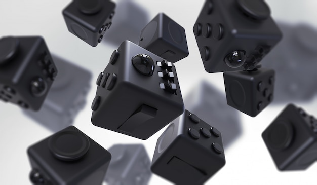 Fidget cube apaziguador do esforço simples, dedos brinquedo